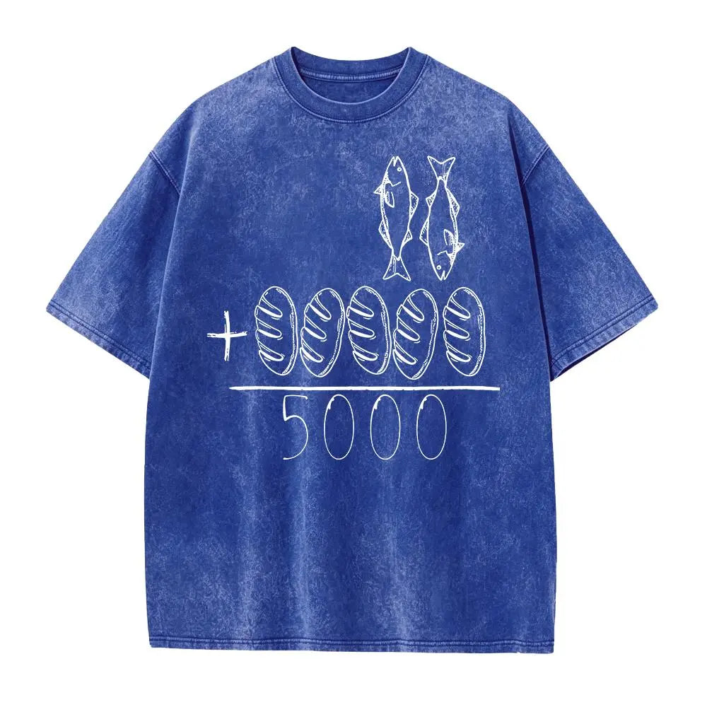 2 Fish 5 Loaves Jesus Feeds the 5000 Graphic T-Shirt, Sweatshirt & Hoodie – Christian Bible Story Faith Print