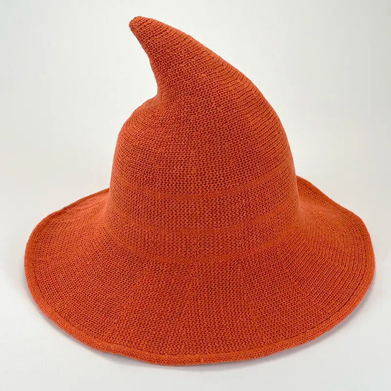 Classic Witch Hat for Women – Pointed Wide Brim Halloween Costume Hat, Solid Color Witchy Accessory for Parties, Cosplay & Dress Up
