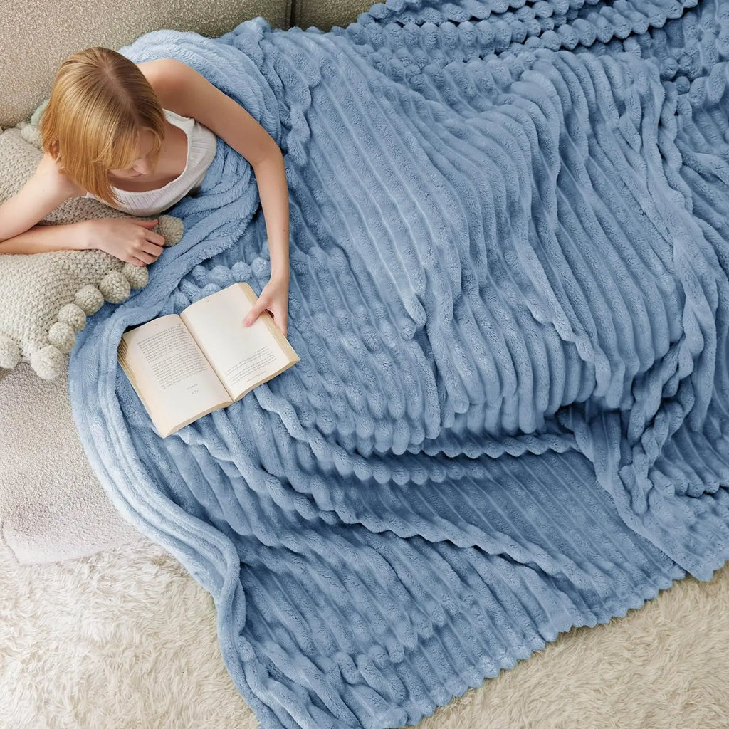 Bedsure Corduroy Fleece Blanket – Ultra Soft Cozy Throw Blanket for Sofa, Bed & Home Decor