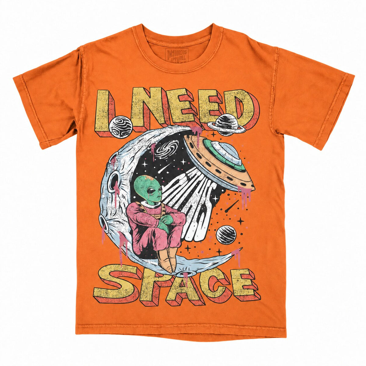 I Need Space Alien Graphic T-Shirt, Sweatshirt & Hoodie – Funny UFO Retro Sci-Fi Space Design