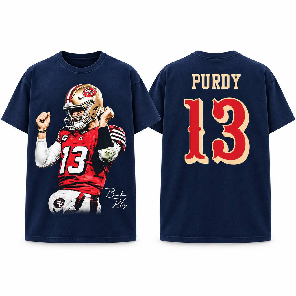 Brock Purdy #13 Football Graphic T-Shirt, Sweatshirt & Hoodie – Bay Area Game Day Fan Apparel