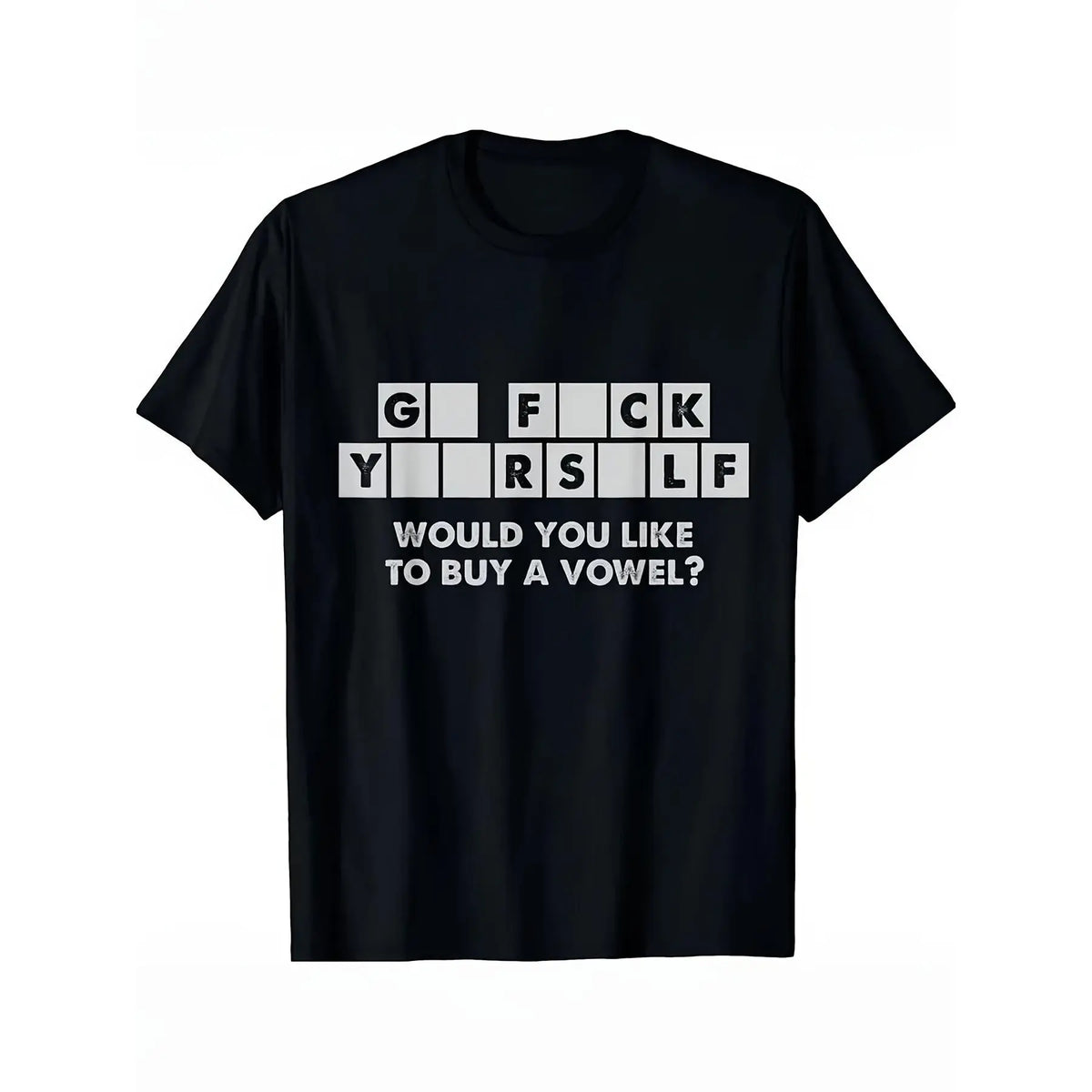 Would You Like to Buy a Vowel Funny Crossword Graphic T-Shirt, Sweatshirt & Hoodie – Sarcastic Adult Humor Design
