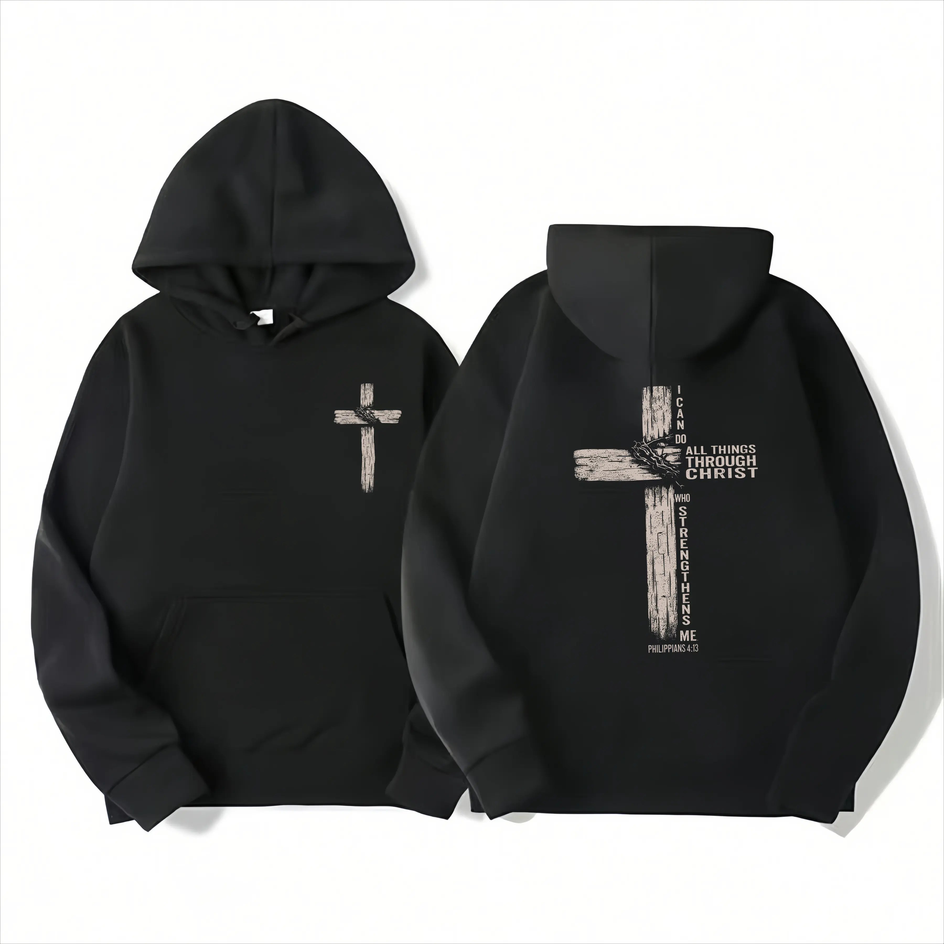“I Can Do All Things Through Christ” Christian T-Shirt/Sweatshirt/Hoodie – Cross Graphic Philippians 4:13 Tee