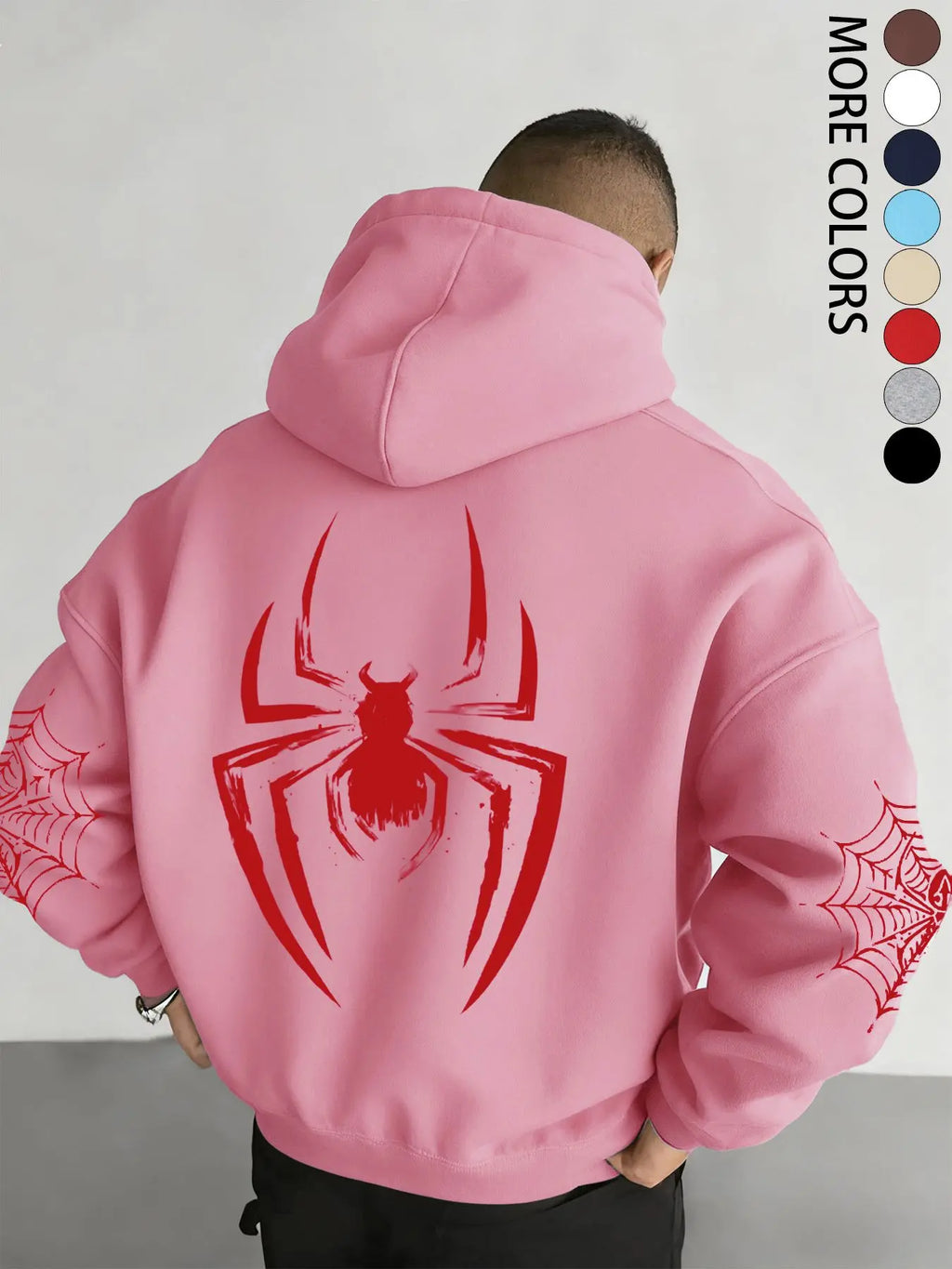 Red Spider Graphic T-Shirt, Sweatshirt & Hoodie – Oversized Back Print & Spider Web Sleeve Design, Y2K Streetwear