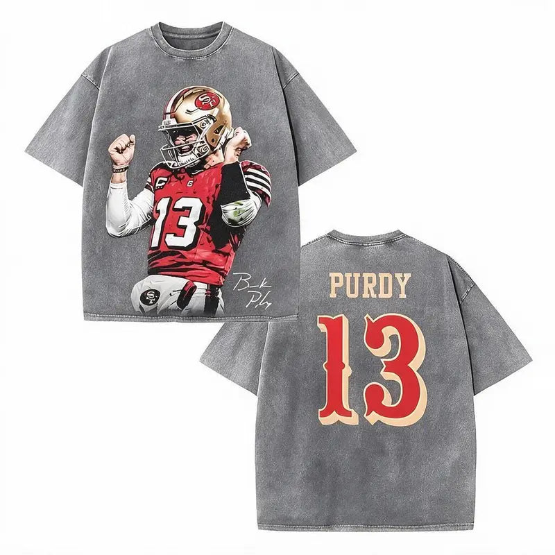 Brock Purdy #13 Football Graphic T-Shirt, Sweatshirt & Hoodie – Bay Area Game Day Fan Apparel