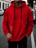 Men’s Minimalist Pullover Hoodie – Casual Letter Graphic Drawstring Sweatshirt, Relaxed Fit Streetwear Top for Everyday Wear