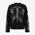 Skeleton X-Ray Graphic Sweatshirt – Rib Cage & Bone Print Long Sleeve Pullover, Gothic Halloween Alternative Streetwear
