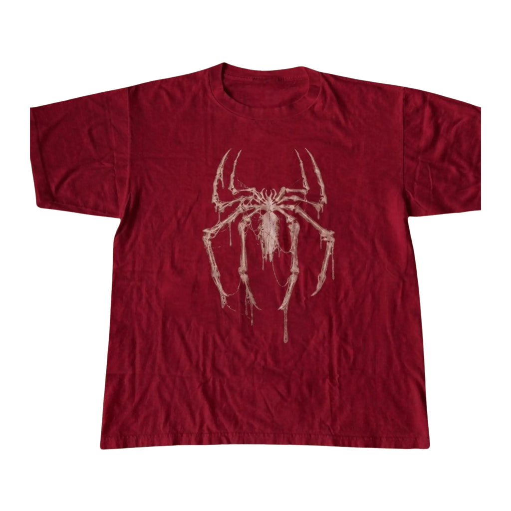 Spider Hero Inspired Skeleton Graphic T-Shirt/Sweatshirt/Hoodie – Vintage Gothic Web Design Y2K Streetwear Apparel