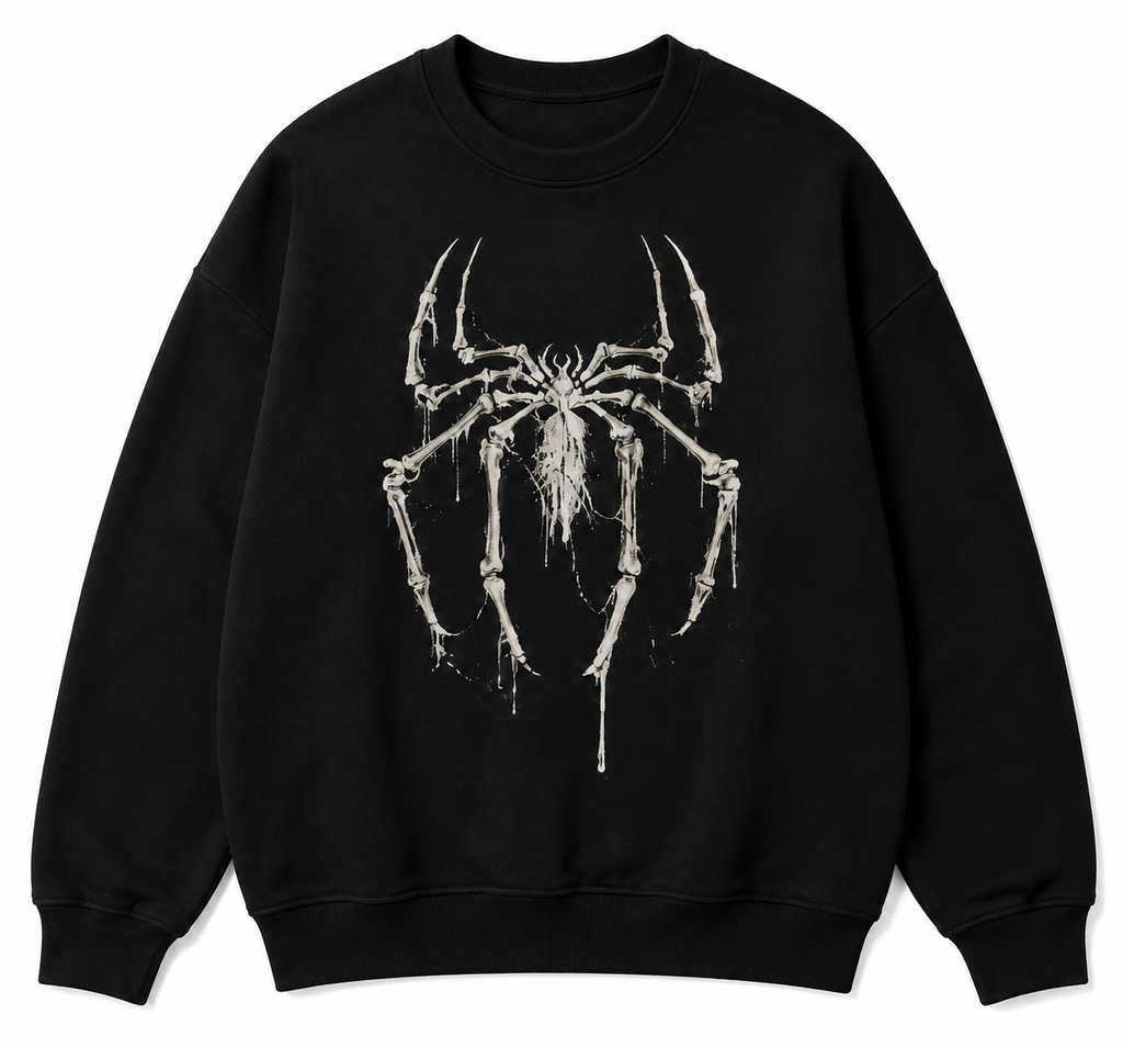 Spider Hero Inspired Skeleton Graphic T-Shirt/Sweatshirt/Hoodie – Vintage Gothic Web Design Y2K Streetwear Apparel