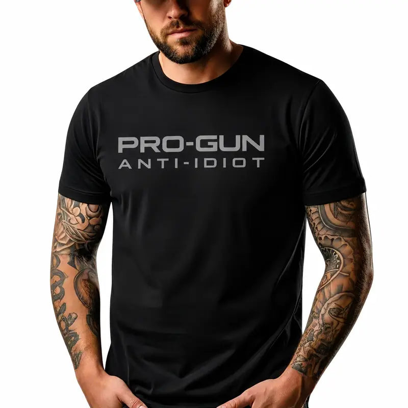 Pro-Gun Anti-Idiot T-Shirt, Sweatshirt & Hoodie – Bold Sarcastic Statement Graphic Apparel