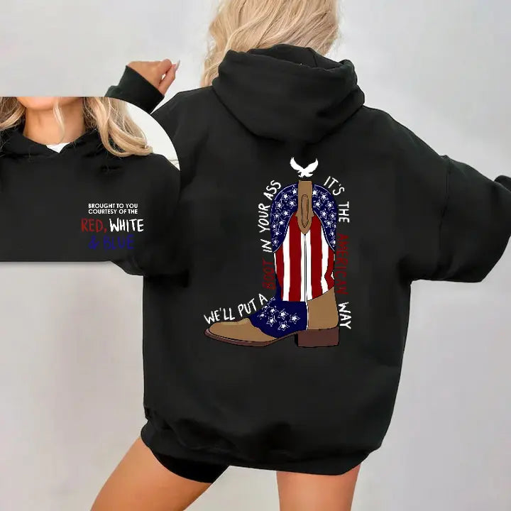 American Ride Graphic T-Shirt/Sweatshirt/Hoodie– Red White Blue Patriotic Shirt