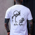 Better Together Skeleton Couple T-Shirt/Sweatshirt/Hoodie – Gothic Back Print Graphic Tee, Tattoo Style Streetwear, Couple Gift