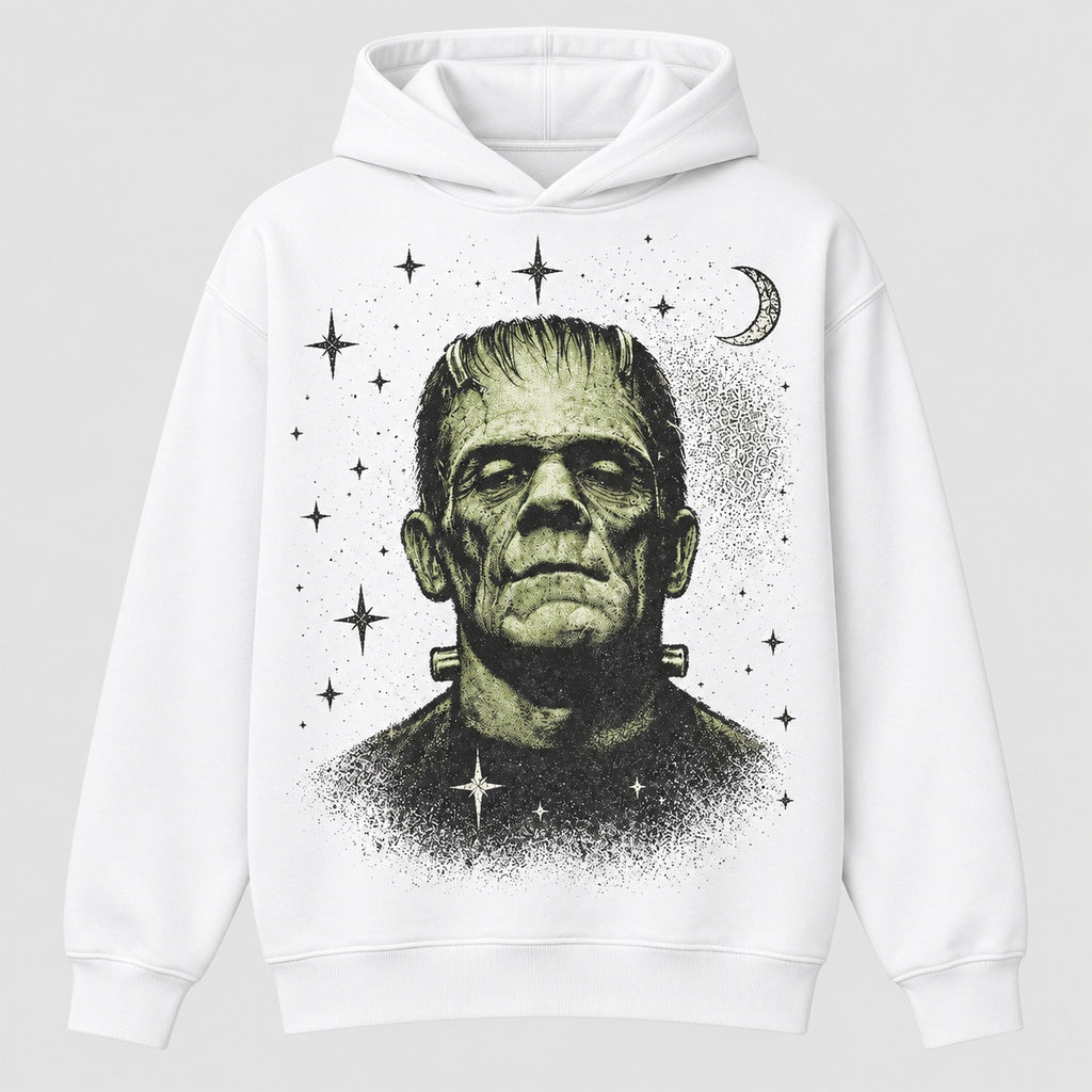 Frankenstein & Bride Celestial Couple Graphic T-Shirt, Sweatshirt & Hoodie – Retro Horror Halloween Matching Shirt