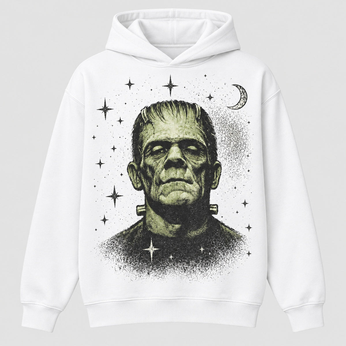 Frankenstein & Bride Celestial Couple Graphic T-Shirt, Sweatshirt & Hoodie – Retro Horror Halloween Matching Shirt