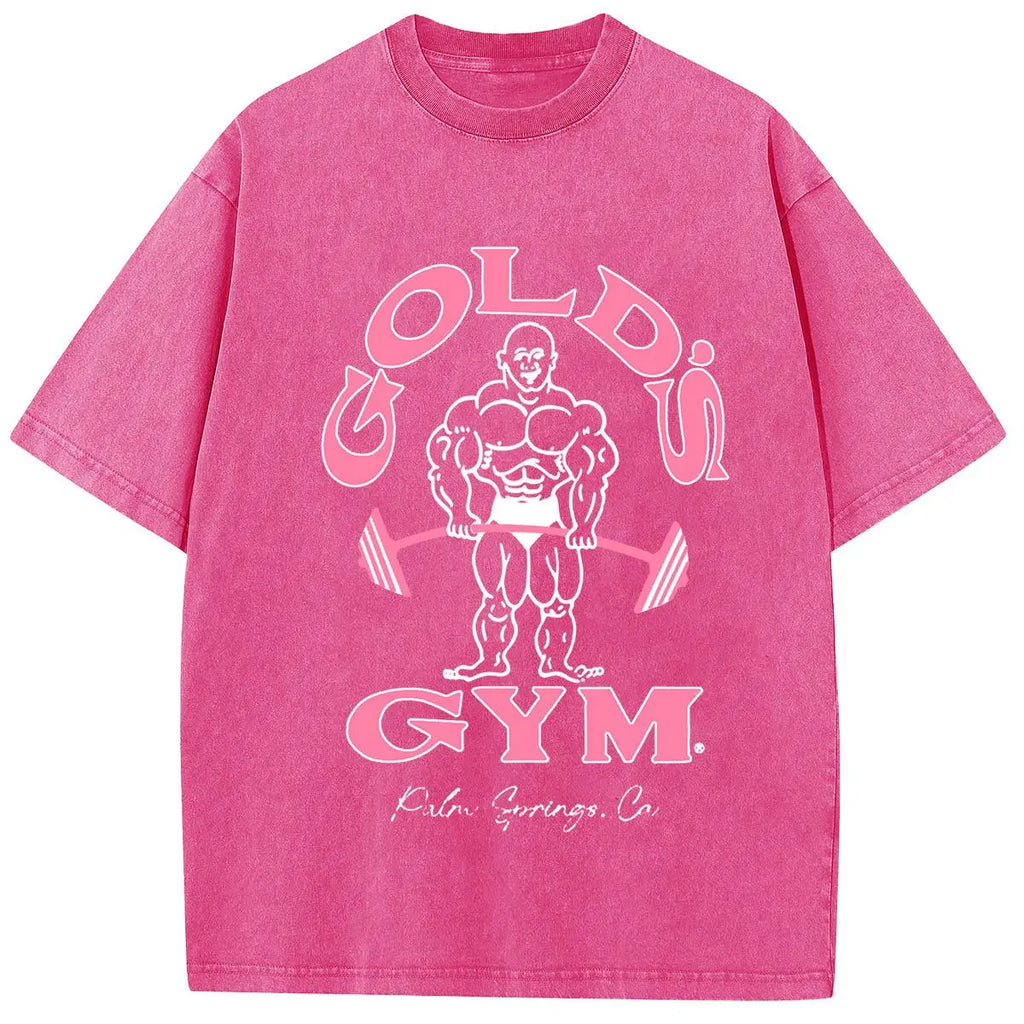 Vintage Bodybuilding Graphic T-Shirt – Oversized Heavyweight Gym Tee, Classic Fitness Streetwear