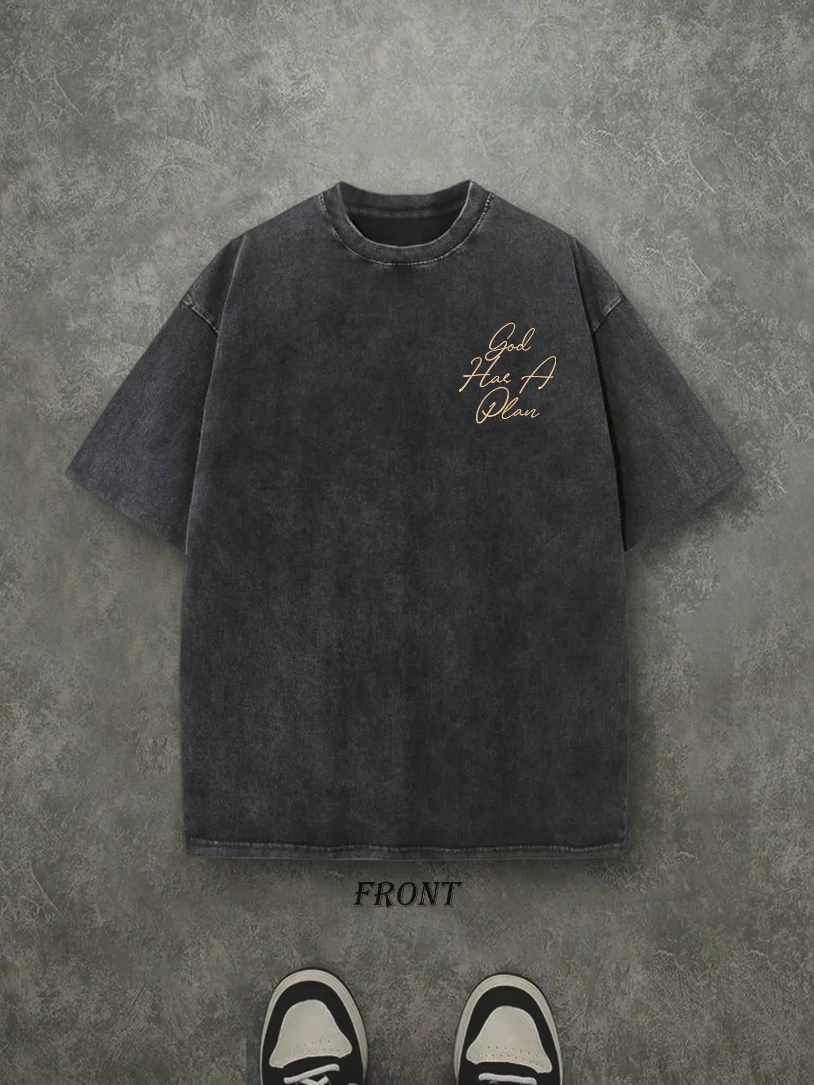 God Has a Plan Vintage Washed T-Shirt – Double-Sided Christian Graphic Tee, Faith Streetwear for Men & Women