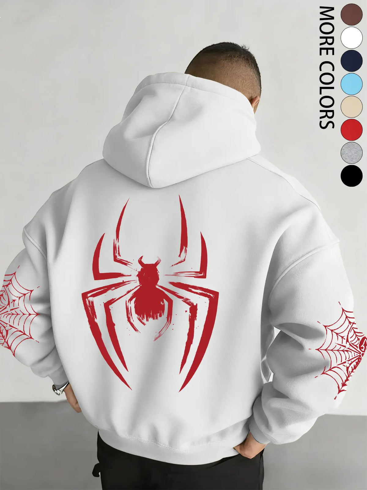 Red Spider Graphic T-Shirt, Sweatshirt & Hoodie – Oversized Back Print & Spider Web Sleeve Design, Y2K Streetwear