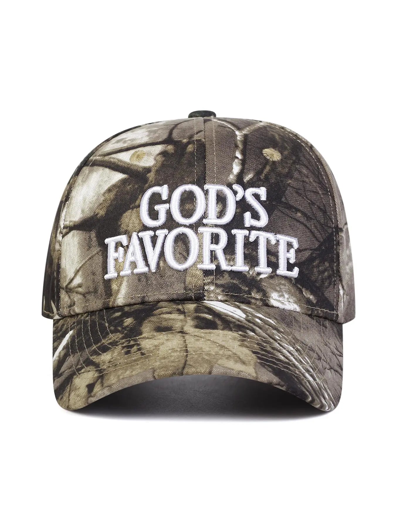 God's Favorite Graphic Camo Hat – Vintage Tree Branch Print Snapback Baseball Cap, Outdoor Streetwear Hat for Men & Women