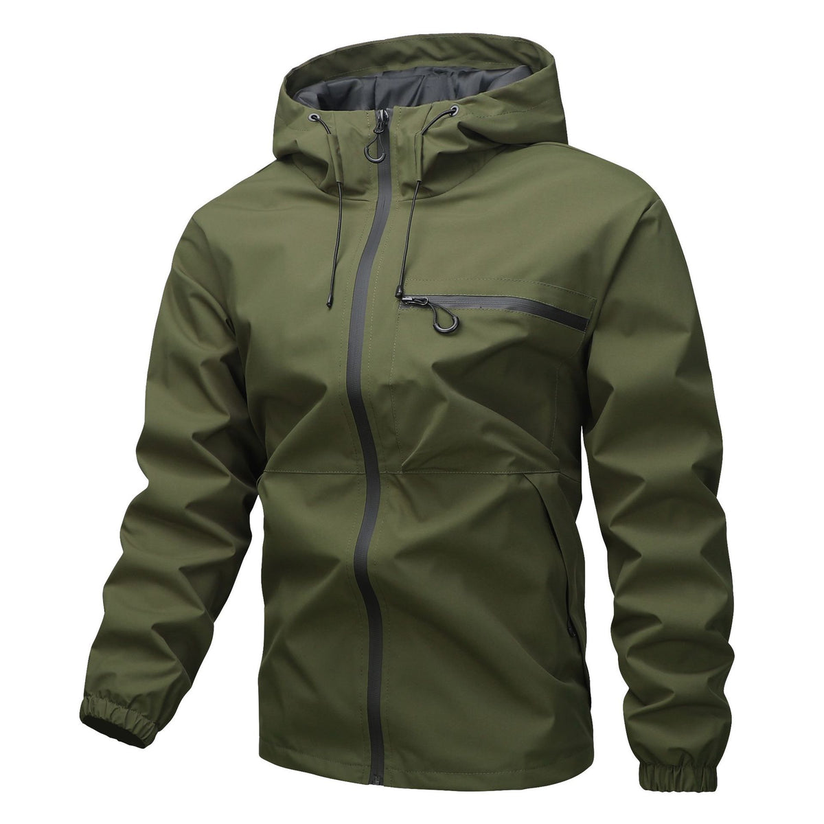 Unisex Waterproof Windproof Hooded Jacket – Lightweight Outdoor Rain Jacket with Adjustable Hood & Cuffs, Hiking, Camping & Commuting Outerwear