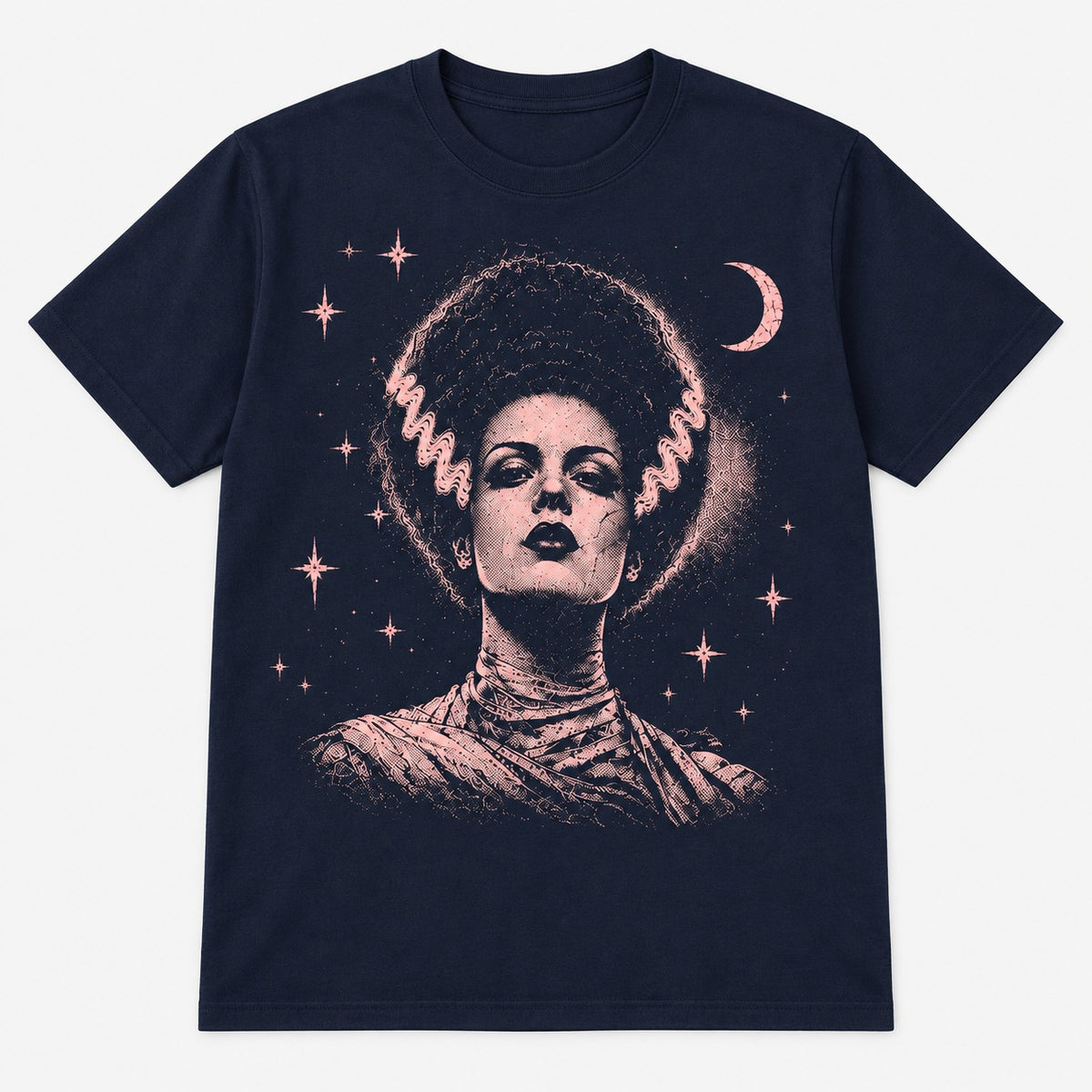 Frankenstein & Bride Celestial Couple Graphic T-Shirt, Sweatshirt & Hoodie – Retro Horror Halloween Matching Shirt