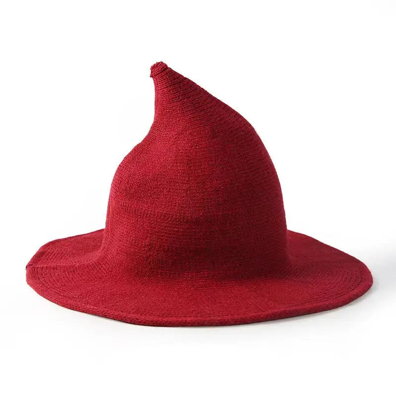 Classic Witch Hat for Women – Pointed Wide Brim Halloween Costume Hat, Solid Color Witchy Accessory for Parties, Cosplay & Dress Up