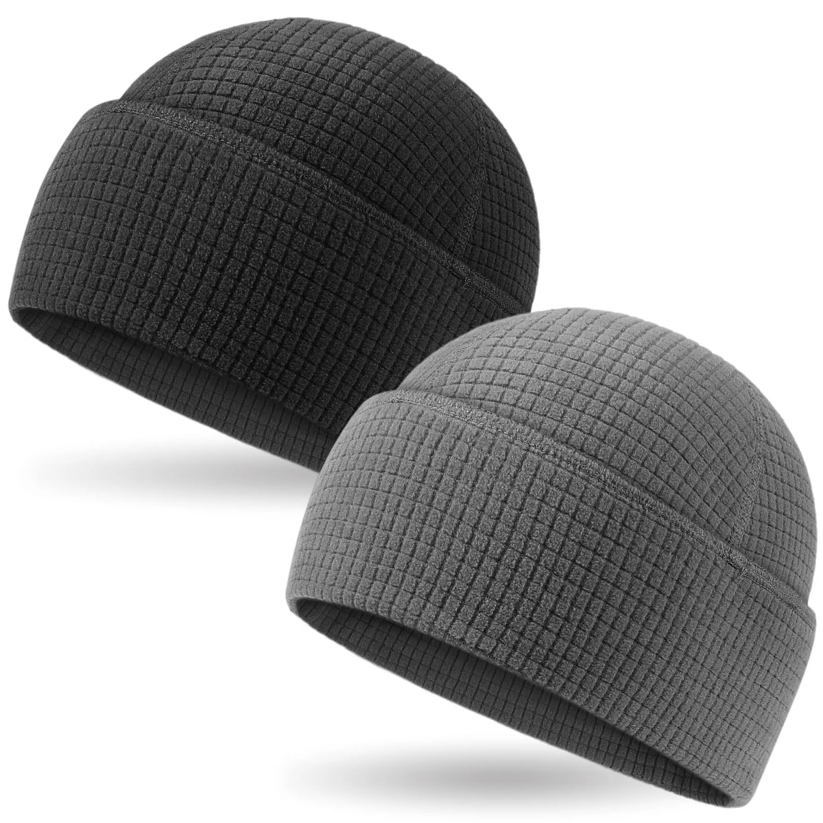 1/2/3-Pack Men’s Waffle Knit Beanies – Lightweight Fitted Skull Caps, Breathable Outdoor Hats for Camping, Cycling & Everyday Wear