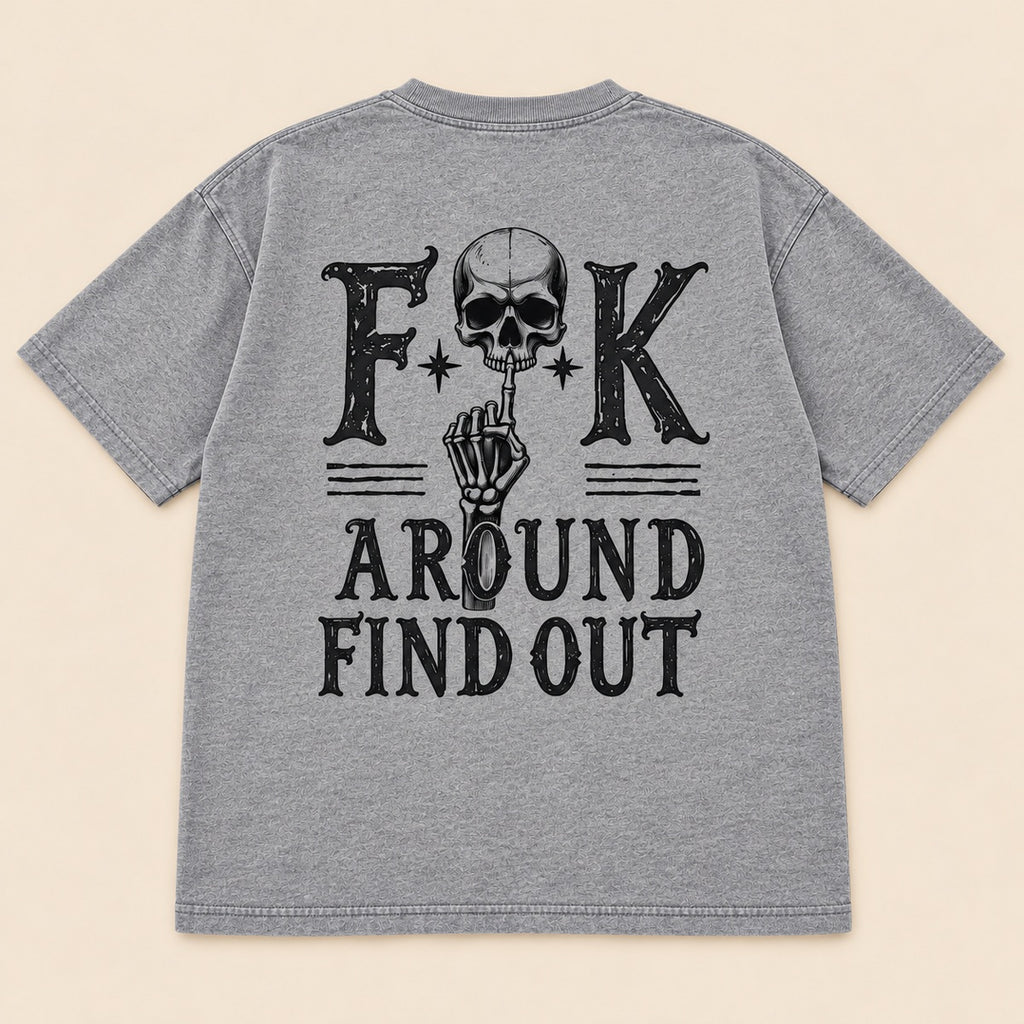 FAFO Fuck Around And Find Out Skull Graphic T-Shirt, Sweatshirt & Hoodie – Gothic Halloween Back & Sleeve Print
