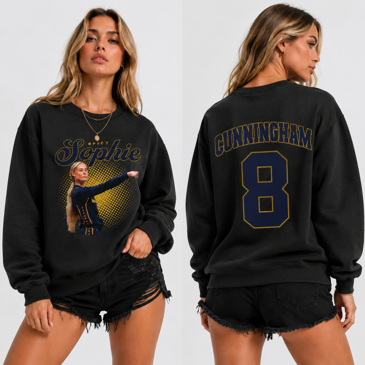 Sophie Cunningham #8 Basketball T-Shirt/Sweatshirt/Hoodie – Front & Back Graphic Tee, Game Day Outfit for Basketball Fans