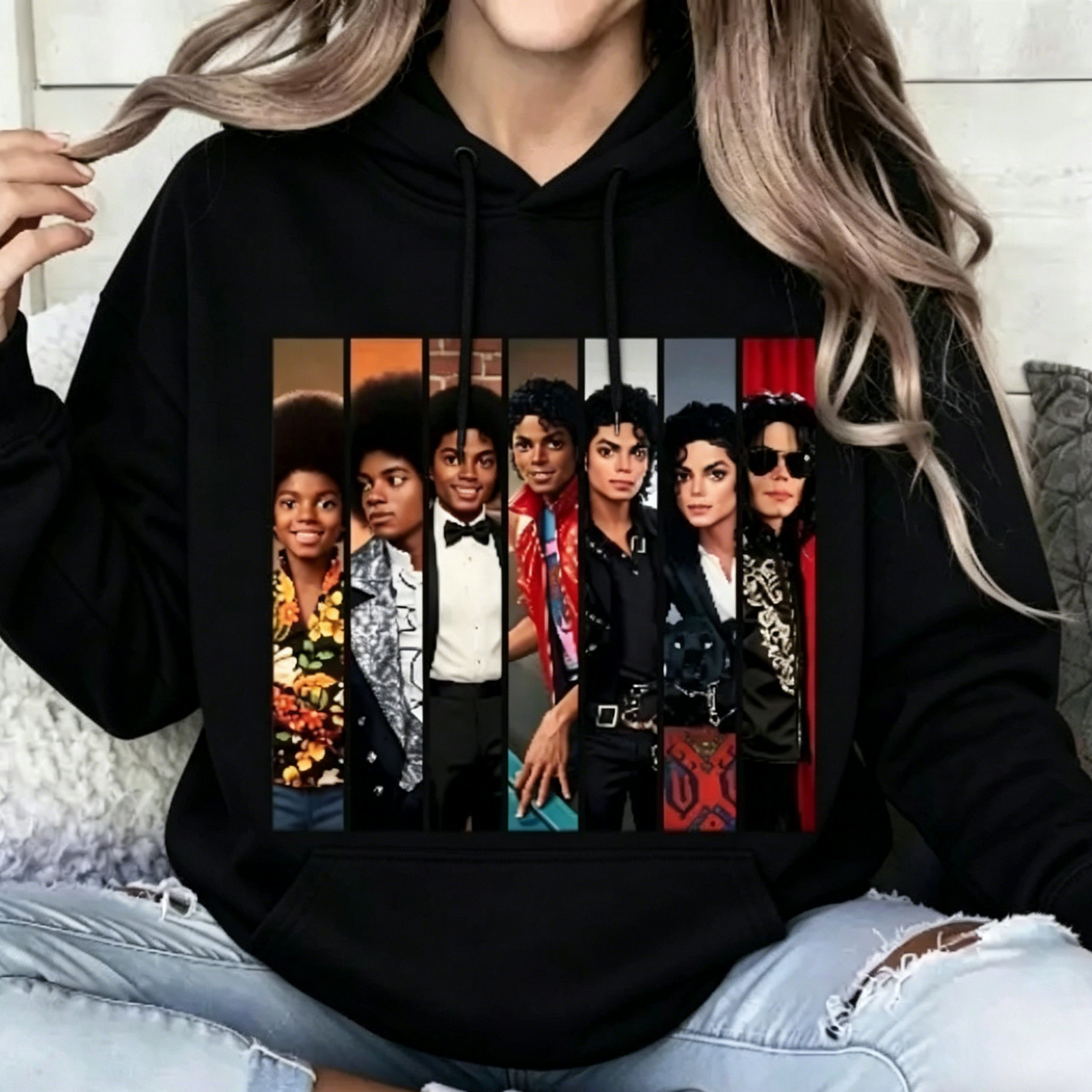 Michael Jackson  Evolution Graphic T-Shirt/Sweatshirt/Hoodie – Vintage Timeline Gift For Music Lovers Tee