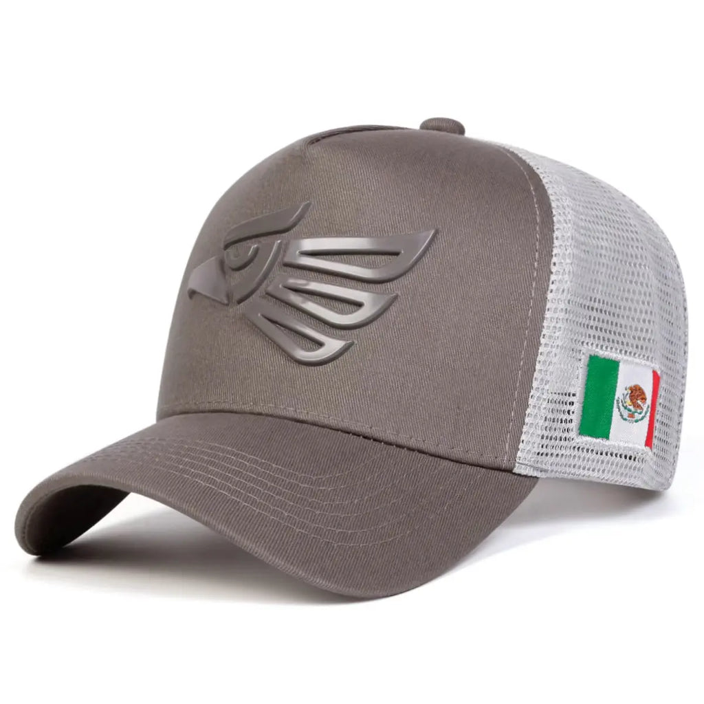 Mexico Eagle Patch Two-Tone Mesh Trucker Hat – Mexican Flag Baseball Cap, Casual Outdoor Streetwear Hat for Men & Women