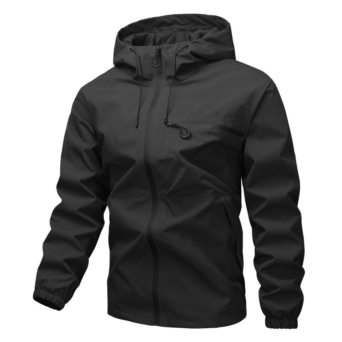 Unisex Waterproof Windproof Hooded Jacket – Lightweight Outdoor Rain Jacket with Adjustable Hood & Cuffs, Hiking, Camping & Commuting Outerwear