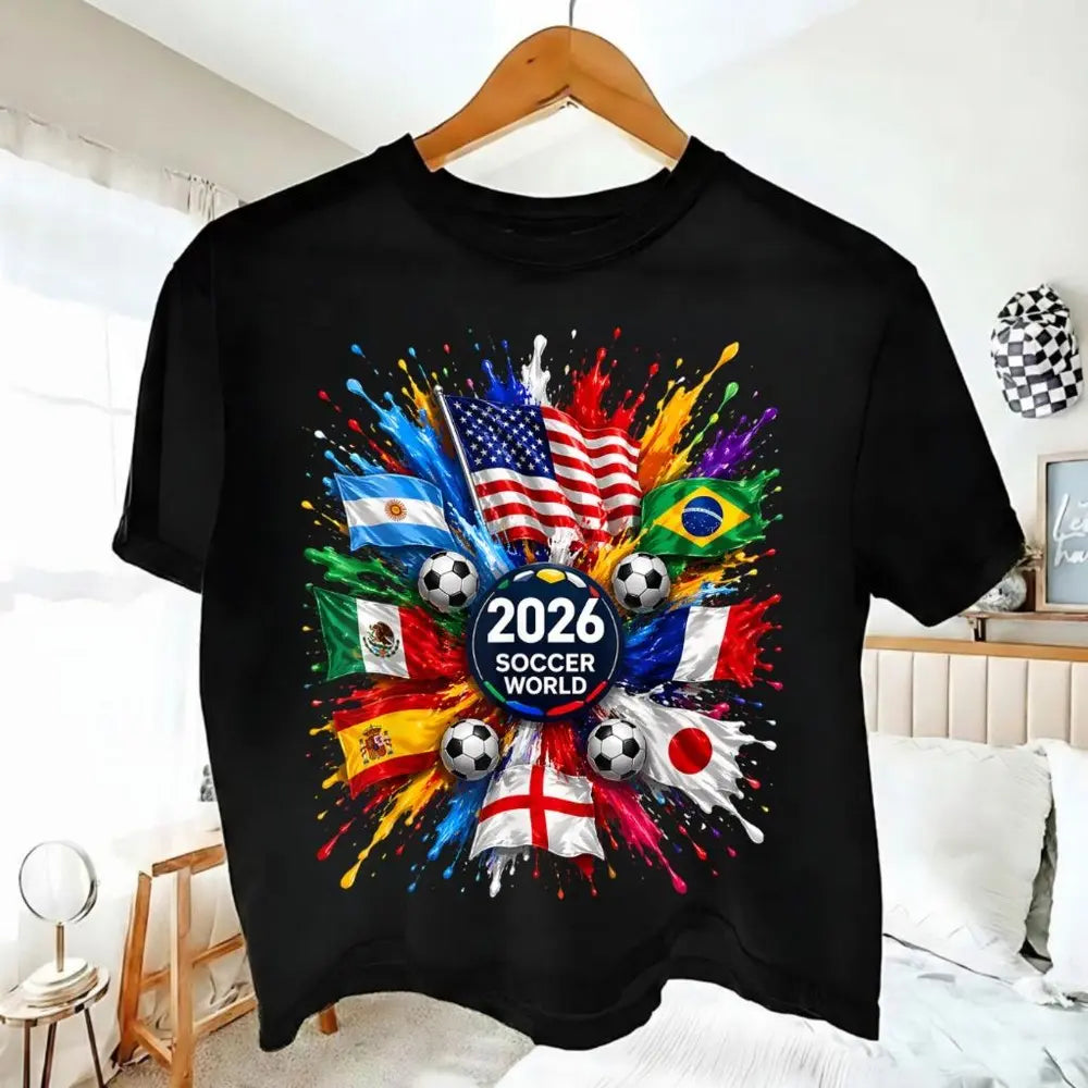 2026 Soccer World Cup T-Shirt/Sweatshirt/Hoodie – International Flags Graphic Fan Tee