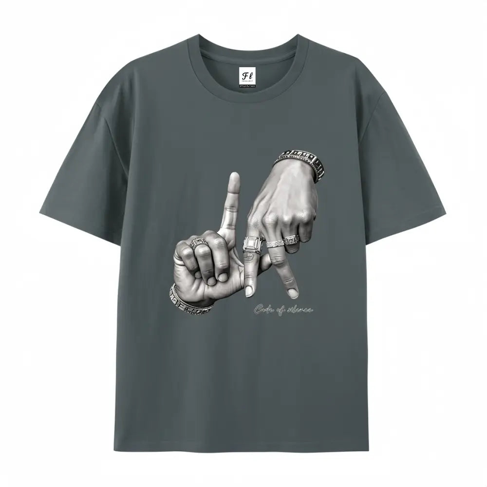 Hand Gesture Graphic T-Shirt, Sweatshirt & Hoodie – Y2K Urban Streetwear Ring Hand Graphic Casual Tee