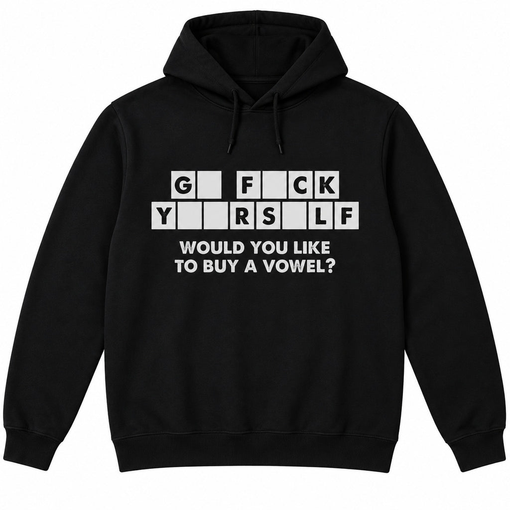 Would You Like to Buy a Vowel Funny Crossword Graphic T-Shirt, Sweatshirt & Hoodie – Sarcastic Adult Humor Design