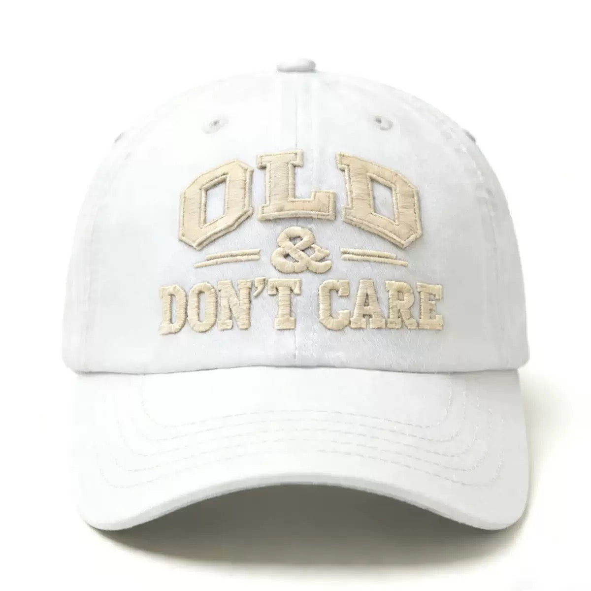 Old & Don’t Care Embroidered Baseball Cap – Funny Vintage Distressed Adjustable Hat for Dad & Grandpa
