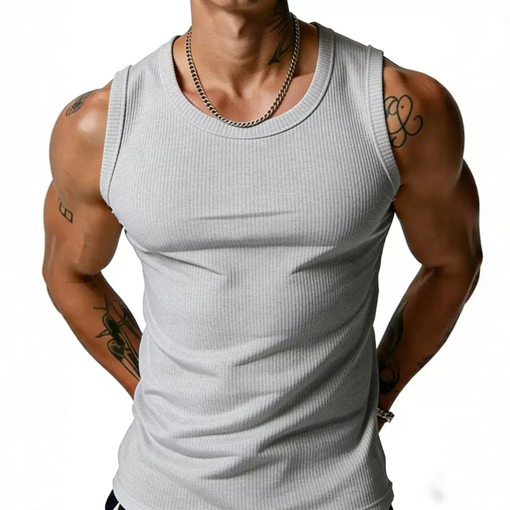 3-Pack Men's Ribbed Tank Tops – High Stretch Breathable Muscle Shirts for Gym, Workout & Everyday Wear