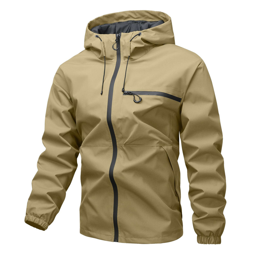 Unisex Waterproof Windproof Hooded Jacket – Lightweight Outdoor Rain Jacket with Adjustable Hood & Cuffs, Hiking, Camping & Commuting Outerwear