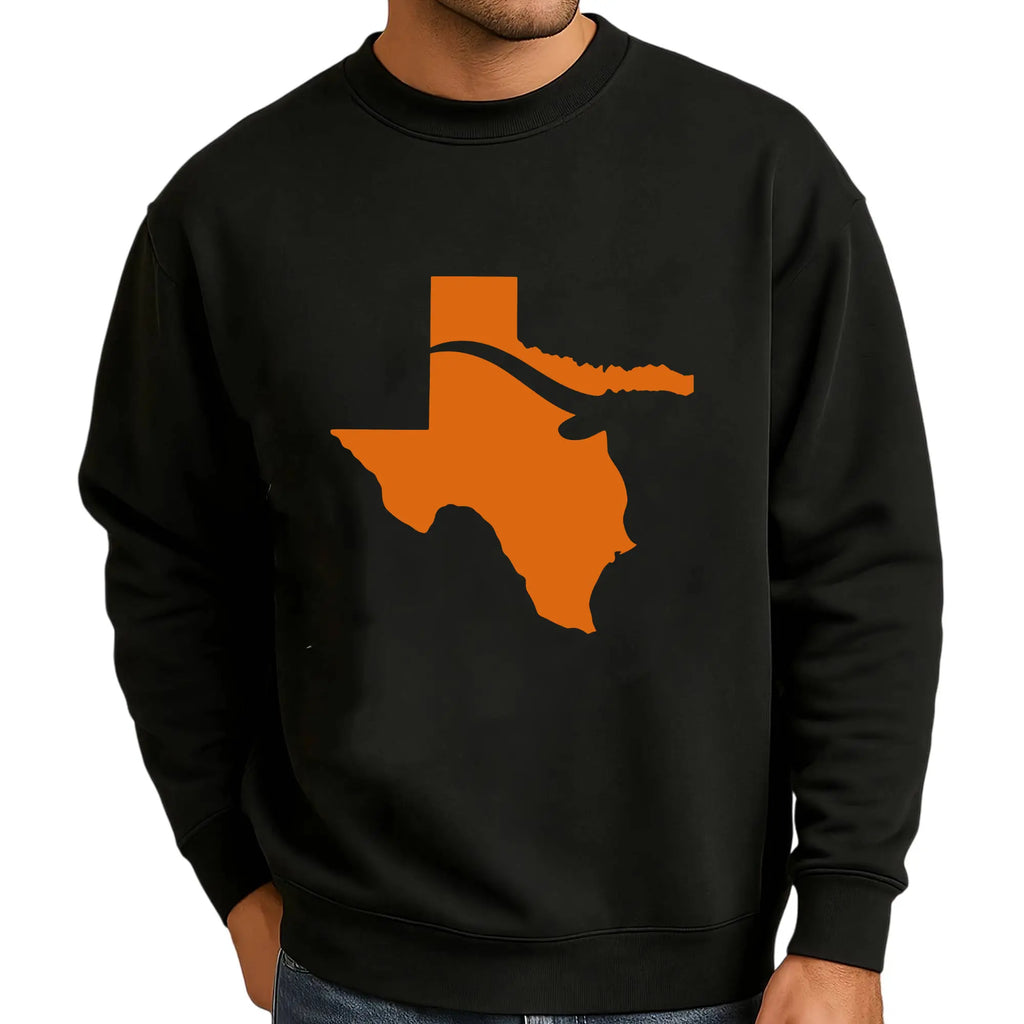 Texas Cowboy Boot State Pride Graphic T-Shirt, Sweatshirt & Hoodie – Western Texas Map Design