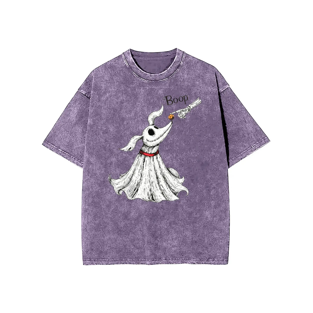 Zero Dog Boop Halloween Graphic T-Shirt, Sweatshirt & Hoodie – Funny Skeleton Hand & Ghost Dog Spooky Season Shirt