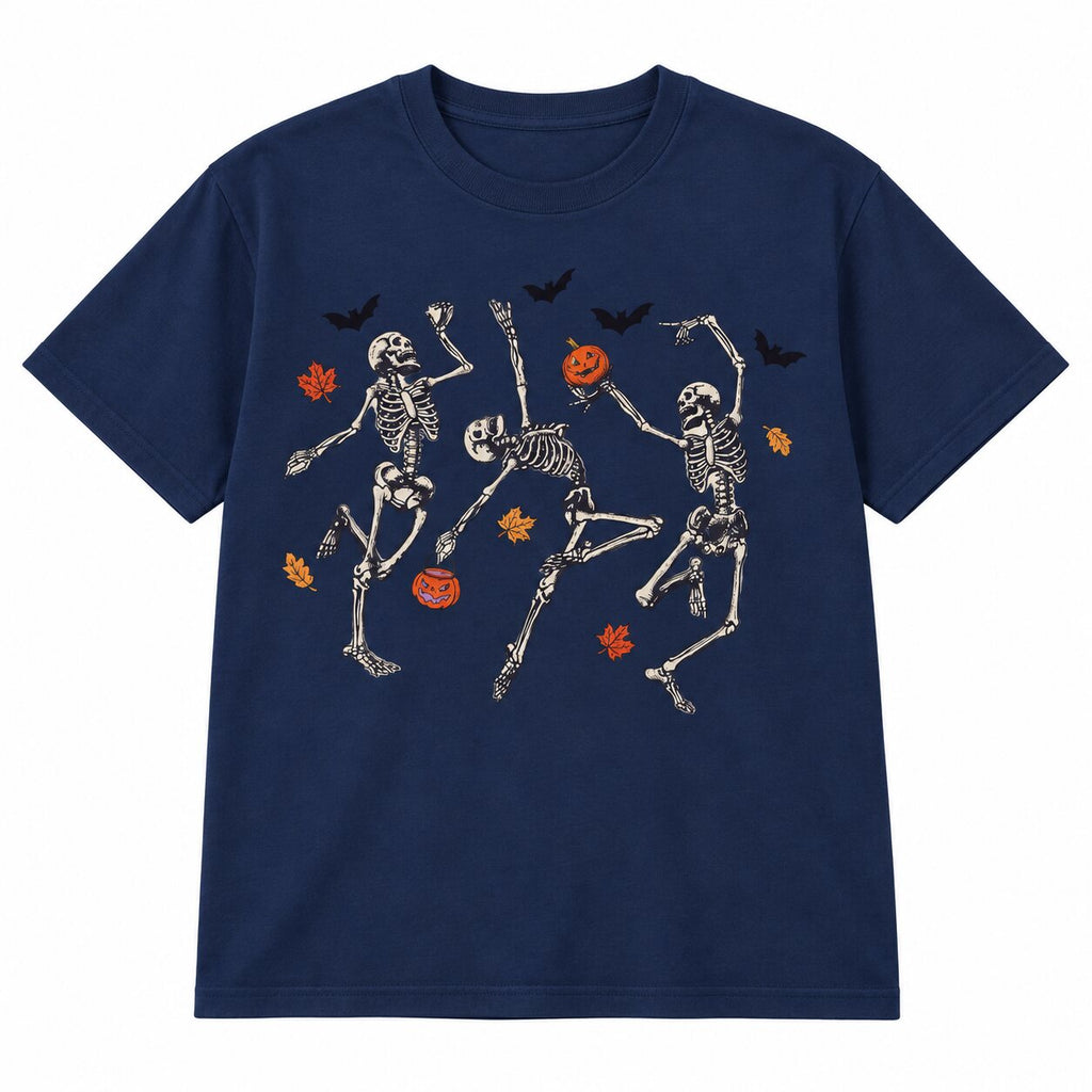 Dancing Skeletons Halloween Graphic T-Shirt, Sweatshirt & Hoodie – Funny Pumpkin & Spooky Season Design
