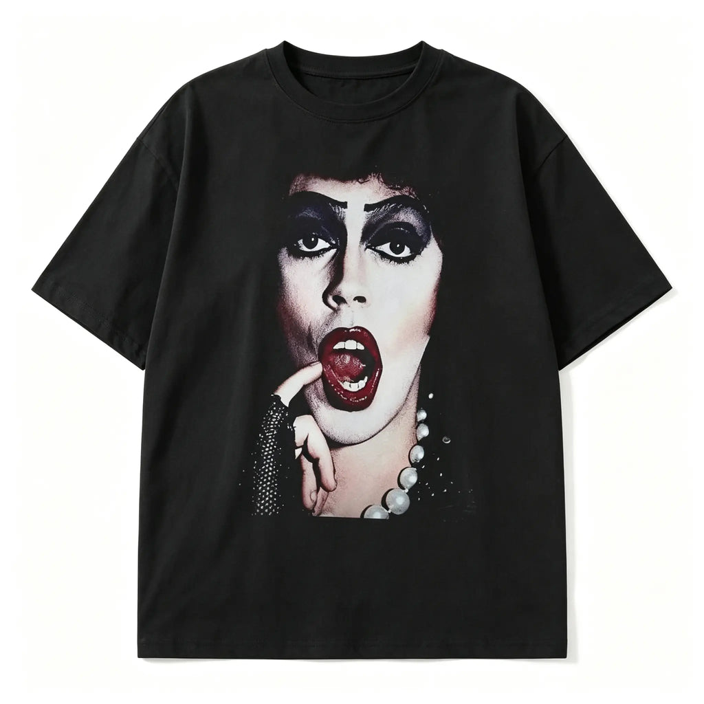 Frank-N-Furter Rocky Horror T-Shirt, Sweatshirt & Hoodie – Cult Classic Horror Musical Graphic, Retro Movie Character Tribute, Halloween Fan Gift