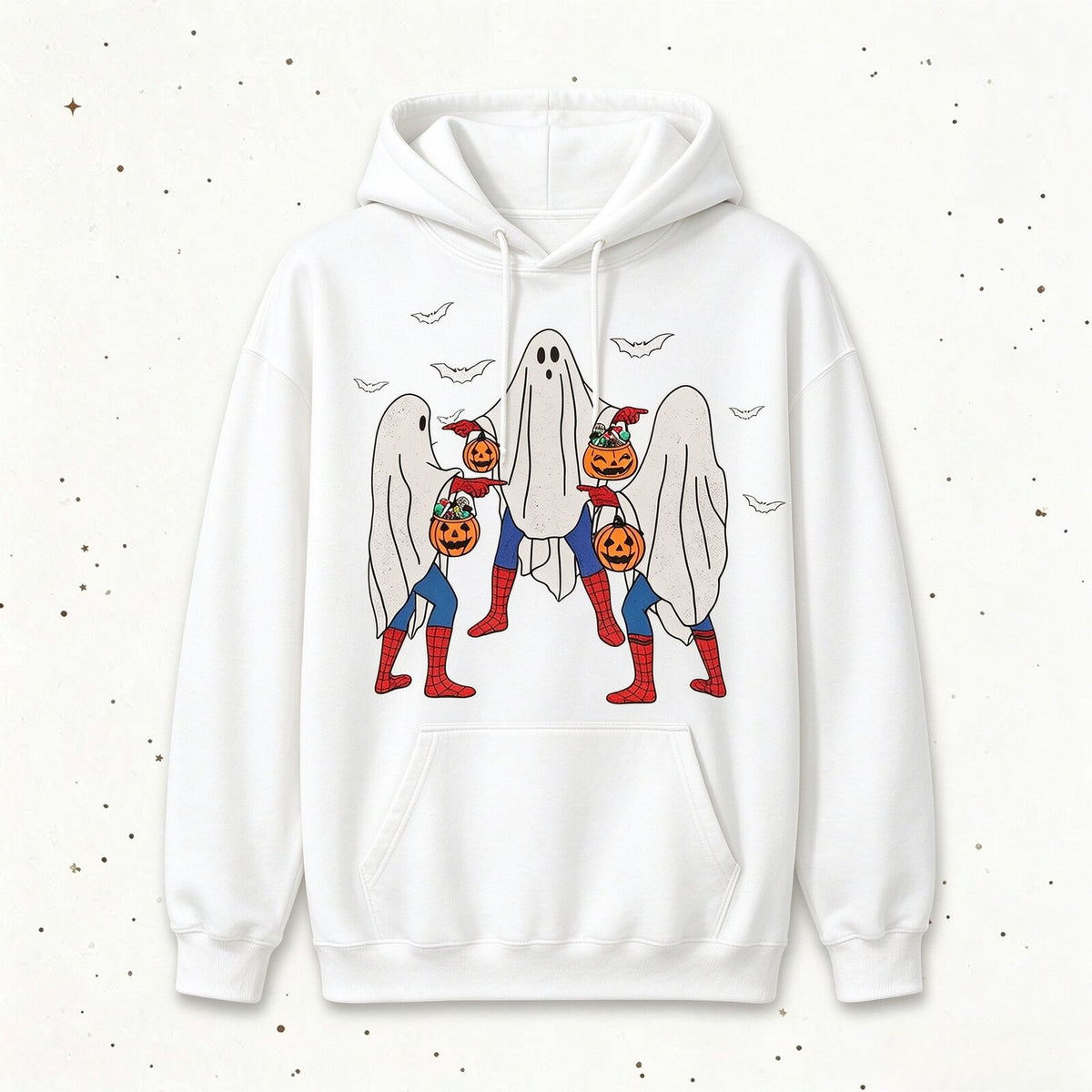 Funny Superhero Ghosts Halloween T-Shirt, Sweatshirt & Hoodie – Cute Trick or Treat Graphic Print