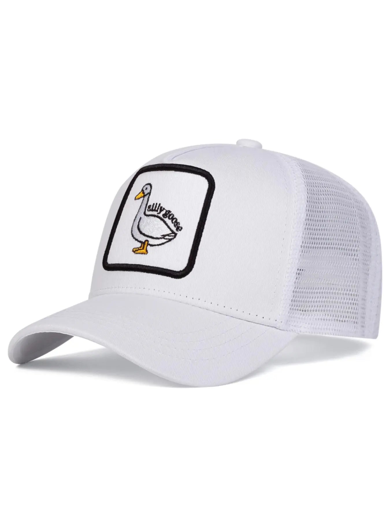 Duck Patch Trucker Hat – Vintage Animal Graphic Mesh Baseball Cap, Adjustable Snapback Hat for Men & Women