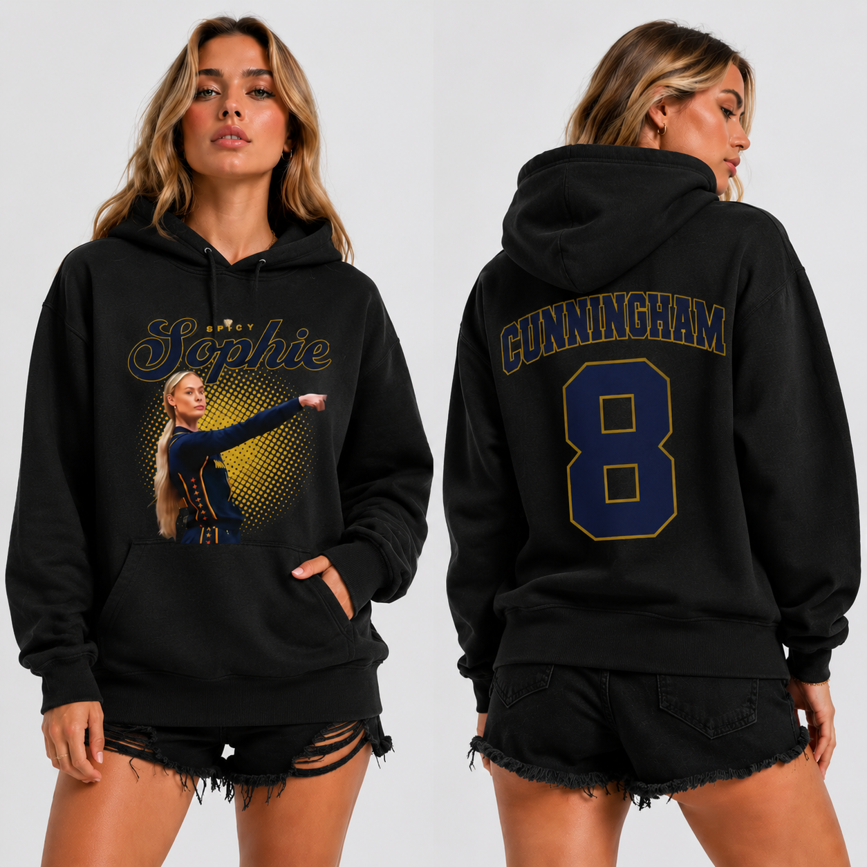 Sophie Cunningham #8 Basketball T-Shirt/Sweatshirt/Hoodie – Front & Back Graphic Tee, Game Day Outfit for Basketball Fans