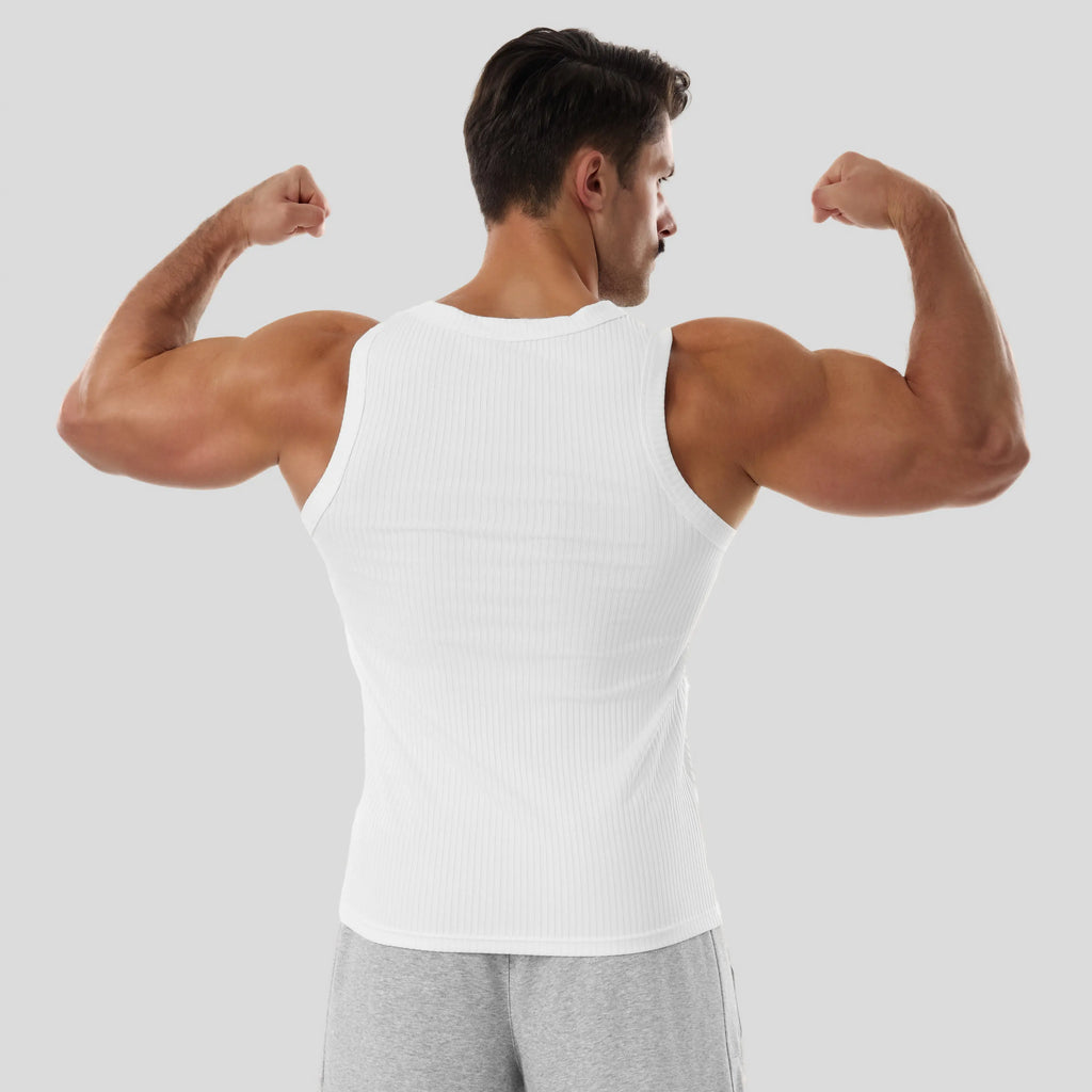 3-Pack Men's Ribbed Tank Tops – High Stretch Breathable Muscle Shirts for Gym, Workout & Everyday Wear