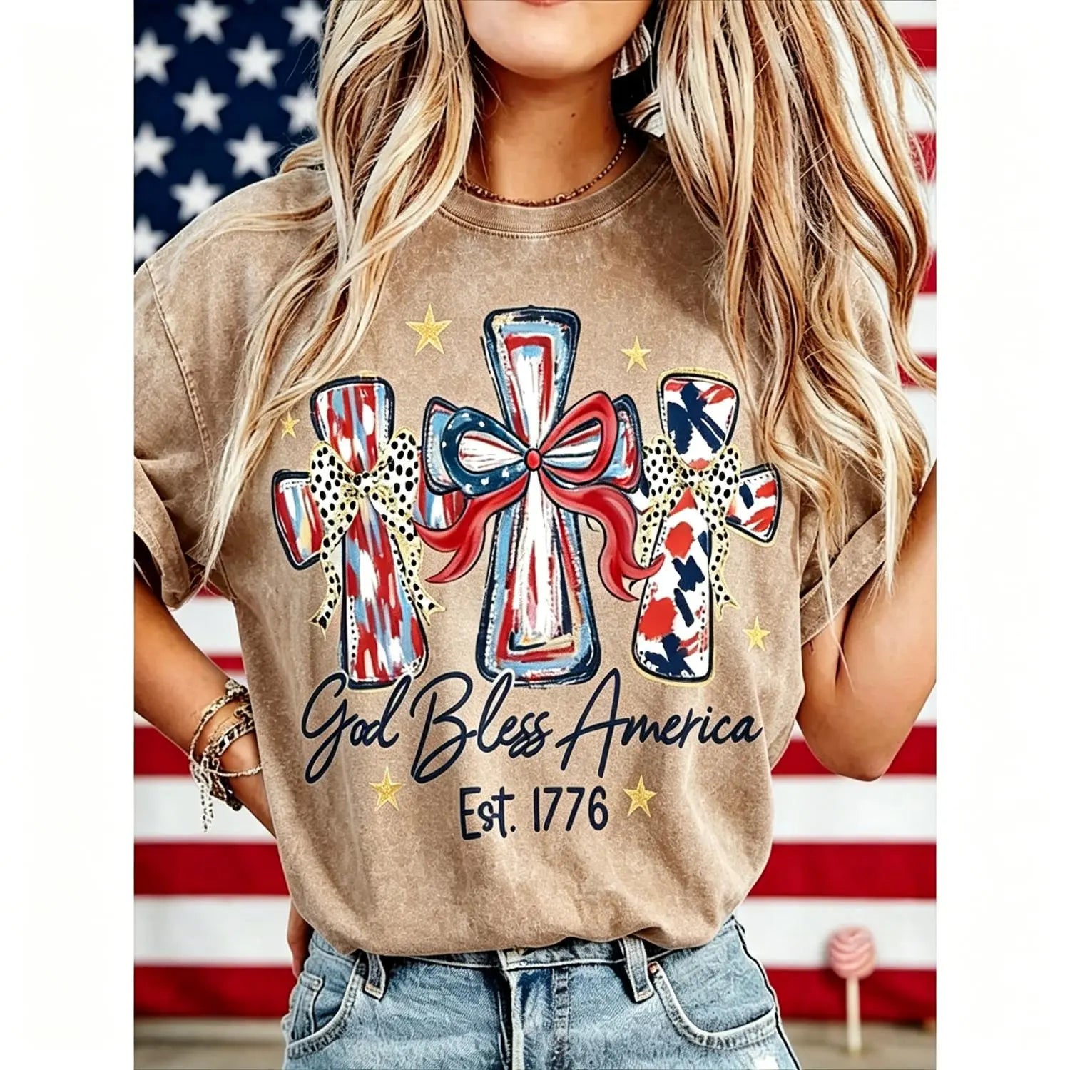 God Bless America T-Shirt/Sweatshirt/Hoodie – Vintage USA 250 Patriotic Graphic Tee