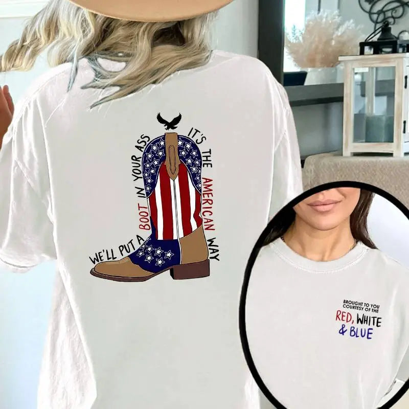 American Ride Graphic T-Shirt/Sweatshirt/Hoodie– Red White Blue Patriotic Shirt