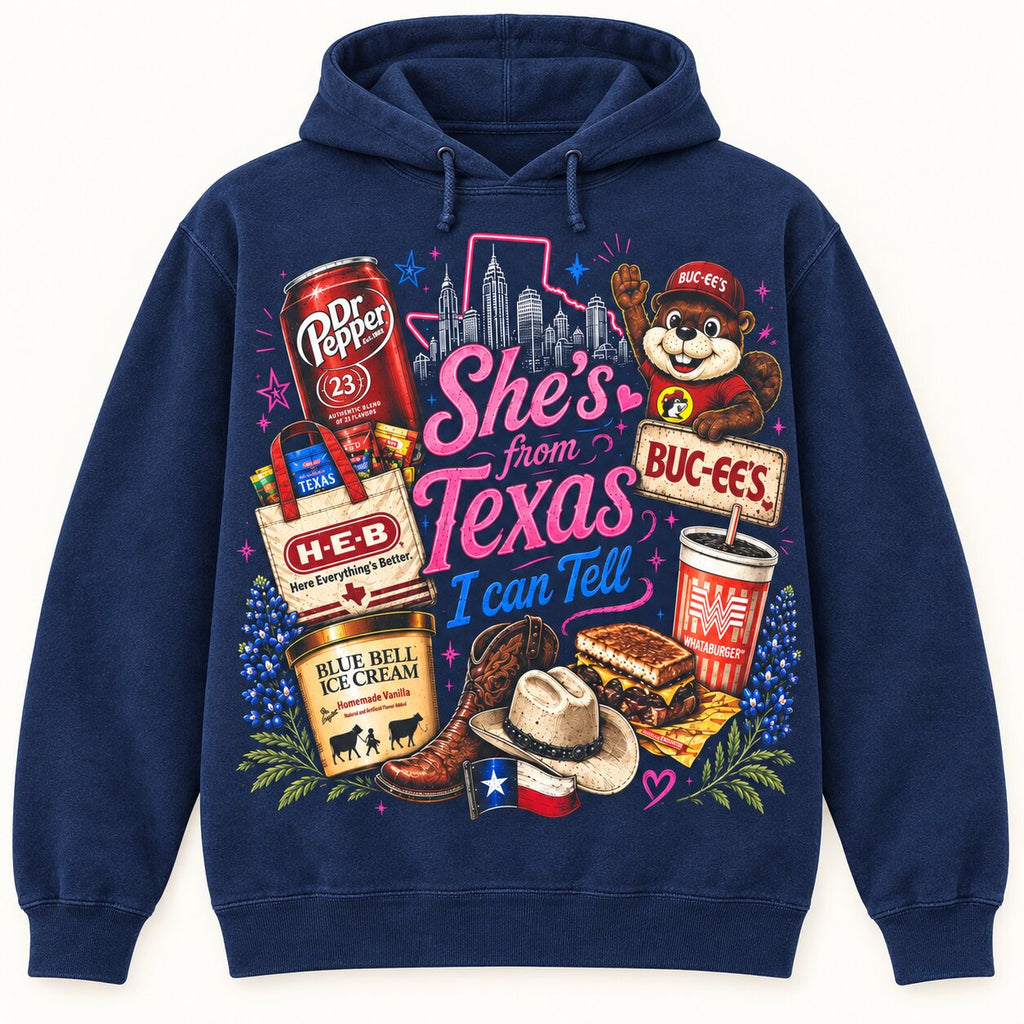 She’s From Texas I Can Tell T-Shirt, Sweatshirt & Hoodie – Texas Girl Pride Western Graphic