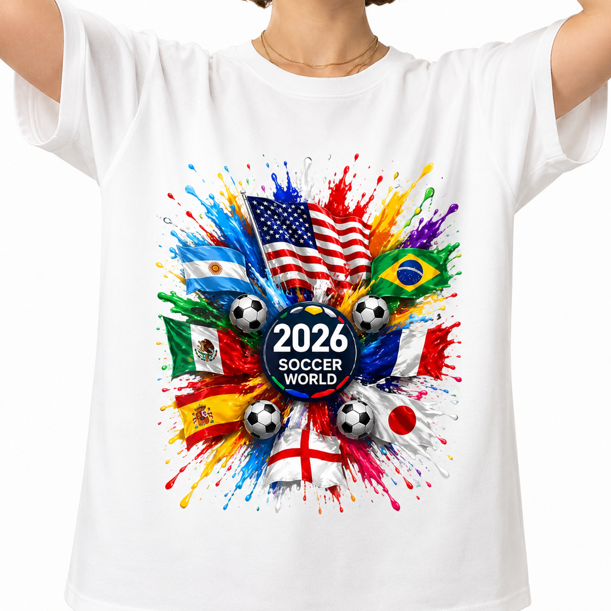 2026 Soccer World Cup T-Shirt/Sweatshirt/Hoodie – International Flags Graphic Fan Tee
