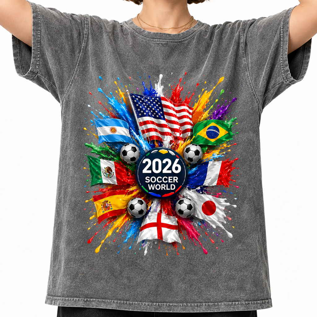 2026 Soccer World Cup T-Shirt/Sweatshirt/Hoodie – International Flags Graphic Fan Tee